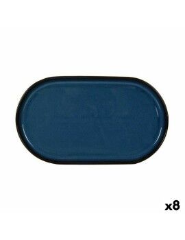 bandeja de aperitivos La Mediterránea Chester Azul Oval 30,5 x 17,5 x 2,8 cm (8 Unidades)