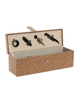 Conjunto de Acessórios para Vinho Home ESPRIT Natural Cortiça 36 x 11 x 12 cm