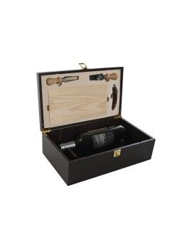 Set de Accesorios para Vino Home ESPRIT Marrón oscuro Madera MDF 36 x 21 x 12 cm