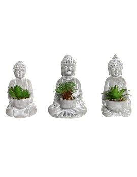 Planta Decorativa Home ESPRIT Polietileno Cemento Buda Oriental 10,5 x 8 x 16 cm (3 Unidades)