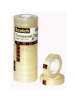 Cinta Adhesiva Scotch Transparente 12 Piezas 12 x 33 mm