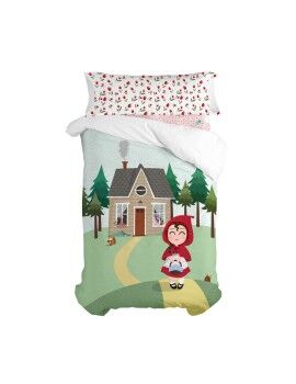 Conjunto de capa de edredom HappyFriday Mr Fox Red riding hood  Multicolor Solteiro 2 Peças