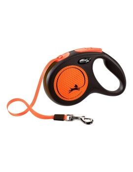 Trela para Cães Flexi NEW NEON 5 m Laranja Tamanho M