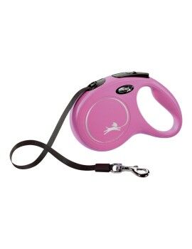 Trela para Cães Flexi NEW CLASSIC 5m Cor de Rosa Tamanho M