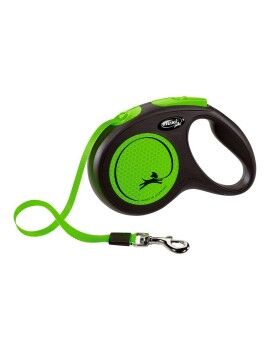 Trela para Cães Flexi NEW NEON 5 m Tamanho M Verde