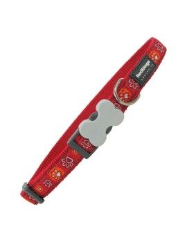 Collar para Perro Red Dingo Style Rojo Huella de animal (31-47 cm) (2 x 31-47 cm)