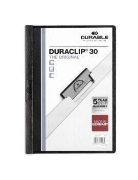 Pasta de Dossiês Durable DURACLIP 30 A4 Preto A4 25 Peças