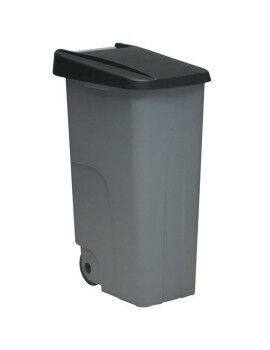 Cubo de Basura con Ruedas Denox Negro Gris 110 L