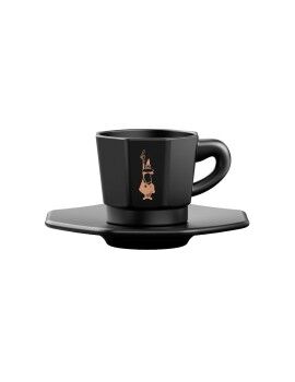 Juego de Tazas de Café Bialetti 700000671 Negro Porcelana 75 ml