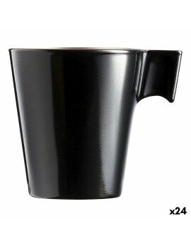 Taza Mug Luminarc Flashy Negro 80 ml Bicolor Vidrio (24 Unidades)