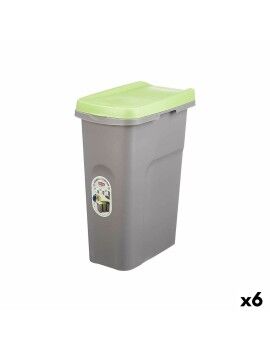 Papelera Stefanplast Verde Gris Plástico 25 L (6 Unidades)