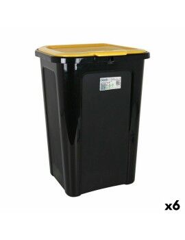 Balde de Lixo Tontarelli Coverline Amarelo 44 L Preto 38,5 x 34,5 x 54,5 cm (6 Unidades)