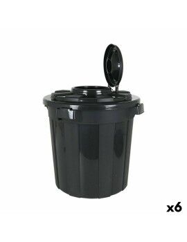 Cubo para la Basura Dem Hop 50 L Negro 49,5 x 49,5 x 50 cm (6 Unidades)