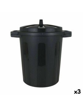 Balde de Lixo Dem 50 L Preto 55 x 41 x 54 cm (3 Unidades)