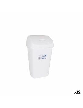 Papelera Tontarelli Aurora Blanco 9L Con Tapa (12 Unidades)