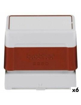 Sellos Brother 22 x 60 mm Montura Rojo (6 Unidades)