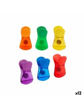 Pinzas Cierrabolsas Multicolor Plástico 6 Piezas Magnético (12 Unidades)