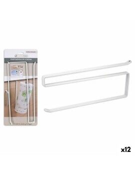 Suporte para Rolos de Papel de Cozinha Confortime Branco Metal 26 x 10 x 1,3 cm (12 Unidades)