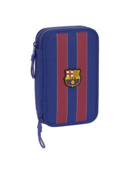 Estojo Duplo F.C. Barcelona Vermelho Azul Marinho 12.5 x 19.5 x 4 cm (28 Peças)