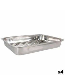 Bandeja para Forno Quttin Aço Prateado Retangular 43,4 x 31,2 cm (4 Unidades)