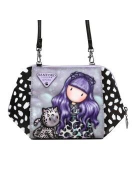 Bolso Bandolera Gorjuss Smitten kitten Negro Blanco (26 x 15,5 x 9,5 cm)