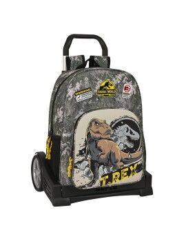 Mochila Escolar com Rodas Jurassic World Warning Cinzento 33 x 42 x 14 cm