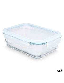 Lancheira Transparente Silicone Vidro de Borosilicato 1,5 L 24,5 x 7,6 x 19 cm (12 Unidades)