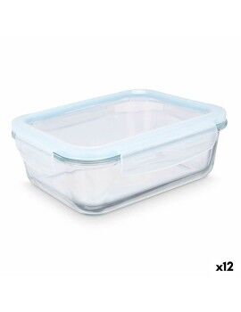 Lancheira Transparente Silicone Vidro de Borosilicato 1 L 22 x 7 x 16,5 cm (12 Unidades)