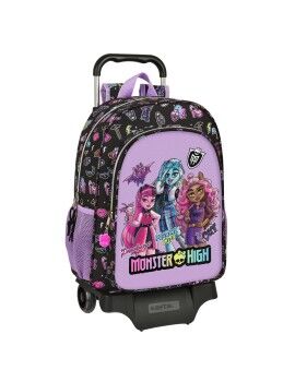 Mochila Escolar com Rodas Monster High Creep Preto 33 x 42 x 14 cm