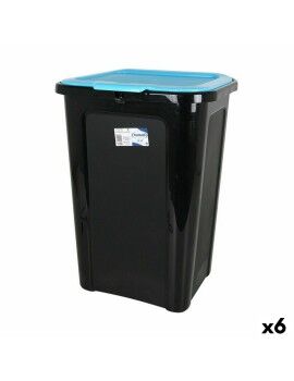 Balde de Lixo Tontarelli Coverline Azul 44 L Preto 38,5 x 34,5 x 54,5 cm (6 Unidades)