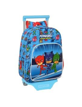 Mochila Escolar com Rodas PJ Masks 26 x 34 x 11 cm Azul