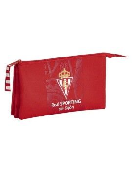 Estojo Real Sporting de Gijón 811972744 Vermelho (22 x 12 x 3 cm)