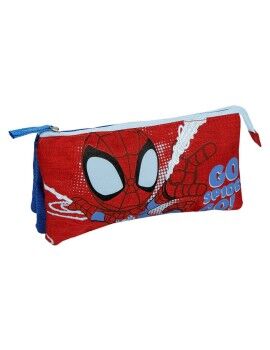 Portatodo Triple Spidey Rojo 22 x 12 x 2 cm