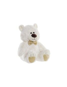 Oso de Peluche DKD Home Decor Pajarita Blanco Dorado Metal Infantil Oso 30 x 40 cm 30 x 30 x 36 cm