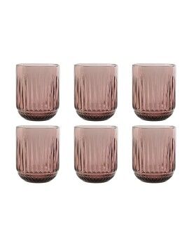 Conjunto de Copos Home ESPRIT Cor de Rosa Cristal (6 Unidades)