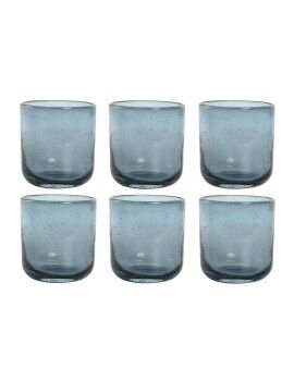 Set de Vasos Home ESPRIT Azul Cristal 320 ml (6 Unidades)