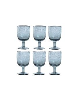 Conjunto de Copos Home ESPRIT Azul Cristal 300 ml 8 x 8 x 14 cm (6 Unidades)