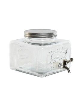 Dispensador de Agua Home ESPRIT Transparente Metal Silicona Cristal ABS 3,5 L 19 x 25 x 16 cm