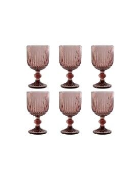 Set de Copas Home ESPRIT Rosa Cristal 8 x 8 x 14,5 cm (6 Unidades)