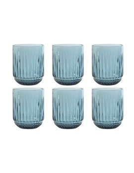 Set de Vasos Home ESPRIT Azul Cristal (6 Unidades)