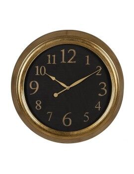 Reloj de Pared Negro Dorado PVC Cristal Hierro Madera MDF 47 x 5,5 x 47 cm