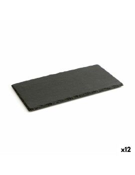 Bandeja de Cerámica Efecto Pizarra Quid Gastro Fun Negro (32 x 17 cm) (12 Unidades)