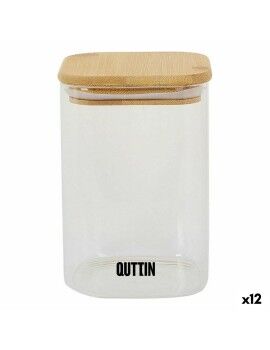 Frasco Quttin Bambu Quadrado 1,2 L (12 Unidades)