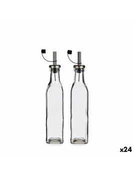 Set de Aceitera y Vinagrera Transparente Cristal 300 ml (24 Unidades)