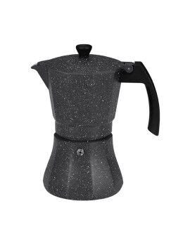 Cafetera Italiana EDM Negro Aluminio 12 Tazas Inducción