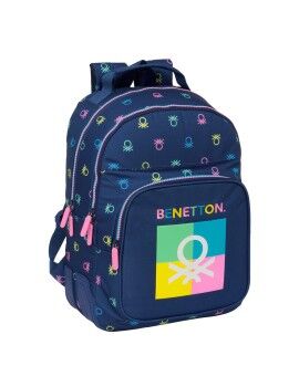 Mochila Escolar Benetton Cool Azul Marinho 32 x 42 x 15 cm