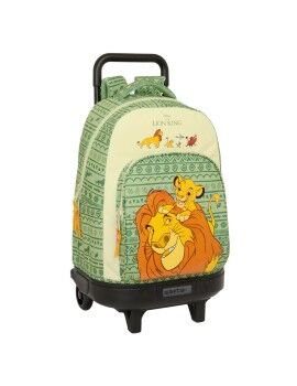 Mochila Escolar com Rodas Mufasa Verde Bege 33 x 45 x 22 cm