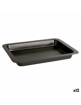 Bandeja para Forno Quid Sweet Grey Preto Metal 36 x 24 x 4 cm (12 Unidades)