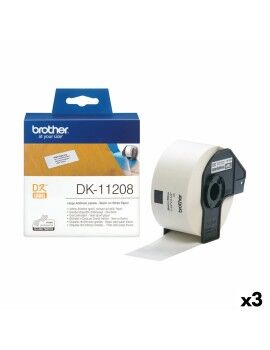 Etiquetas para Impresora Brother DK-11208 Blanco/Negro 38 X 90 mm (3 Unidades)