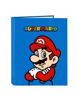 Pasta com argolas Super Mario Play Azul Vermelho A4 26.5 x 33 x 4 cm